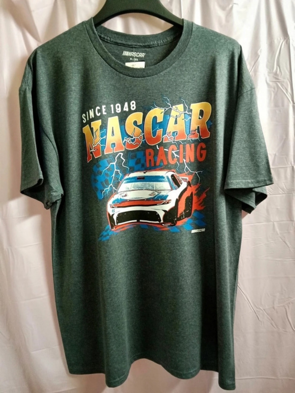 NASCAR Since 1948 Graphic T-Shirt Green & Gray XL